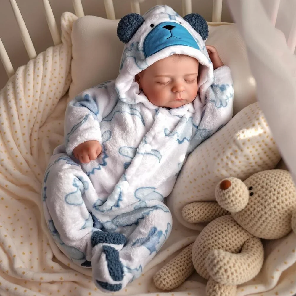 🆕20inch Full Vinyl Body Newborn Baby Doll Poseable Limbs Close Eyes Boy Baby